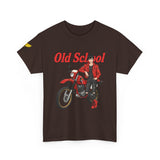 T-Shirt unisex en coton épais - Old School HONDA - Impression faces Avant & Arrière & Épaule droite