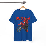 T-Shirt unisex en coton épais - Old School HONDA - Impression faces Avant & Arrière & Épaule droite