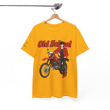 T-Shirt unisex en coton épais - Old School HONDA - Impression faces Avant & Arrière & Épaule droite