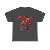 T-Shirt unisex en coton épais - Old School HONDA - Impression face Avant & Épaule gauche