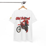 T-Shirt unisex en coton épais - Old School HONDA - Impression faces Avant & Arrière & Épaule droite