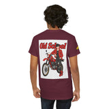 T-Shirt unisex en coton épais - Old School HONDA - Impression faces Avant & Arrière & Épaule droite