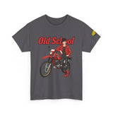 T-Shirt unisex en coton épais - Old School HONDA - Impression face Avant & Épaule gauche