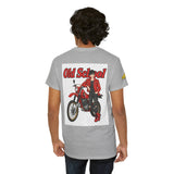 T-Shirt unisex en coton épais - Old School HONDA - Impression faces Avant & Arrière & Épaule droite