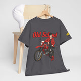 T-Shirt unisex en coton épais - Old School HONDA - Impression face Avant & Épaule gauche