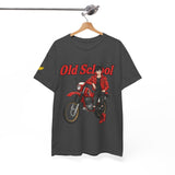 T-Shirt unisex en coton épais - Old School HONDA - Impression faces Avant & Arrière & Épaule droite