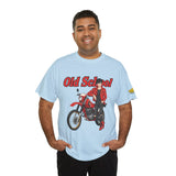 T-Shirt unisex en coton épais - Old School HONDA - Impression face Avant & Épaule gauche