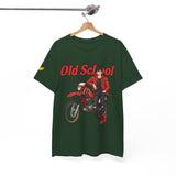 T-Shirt unisex en coton épais - Old School HONDA - Impression faces Avant & Arrière & Épaule droite