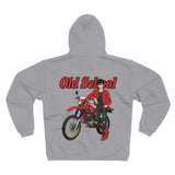 Sweatshirt unisex à capuche & Fermeture éclair - Old School HONDA - Impression face Arrière