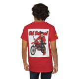 T-Shirt unisex en coton épais - Old School HONDA - Impression faces Avant & Arrière & Épaule droite