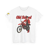 T-Shirt unisex en coton épais - Old School HONDA - Impression faces Avant & Arrière & Épaule droite