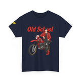 T-Shirt unisex en coton épais - Old School HONDA - Impression faces Avant & Arrière & Épaule droite