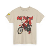 T-Shirt unisex en coton épais - Old School HONDA - Impression faces Avant & Arrière & Épaule droite