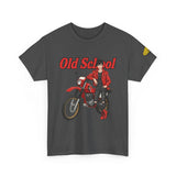 T-Shirt unisex en coton épais - Old School HONDA - Impression face Avant & Épaule gauche