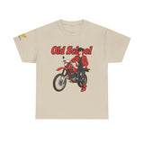 T-Shirt unisex en coton épais - Old School HONDA - Impression faces Avant & Arrière & Épaule droite