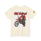 T-Shirt unisex en coton épais - Old School HONDA - Impression faces Avant & Arrière & Épaule droite