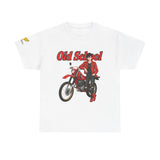 T-Shirt unisex en coton épais - Old School HONDA - Impression faces Avant & Arrière & Épaule droite