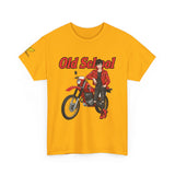 T-Shirt unisex en coton épais - Old School HONDA - Impression faces Avant & Arrière & Épaule droite