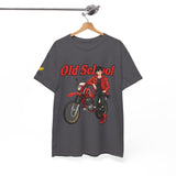 T-Shirt unisex en coton épais - Old School HONDA - Impression faces Avant & Arrière & Épaule droite
