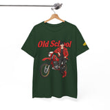 T-Shirt unisex en coton épais - Old School HONDA - Impression face Avant & Épaule gauche