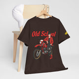 T-Shirt unisex en coton épais - Old School HONDA - Impression face Avant & Épaule gauche