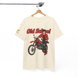 T-Shirt unisex en coton épais - Old School HONDA - Impression faces Avant & Arrière & Épaule droite