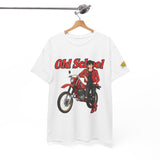 T-Shirt unisex en coton épais - Old School HONDA - Impression face Avant & Épaule gauche