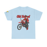 T-Shirt unisex en coton épais - Old School HONDA - Impression faces Avant & Arrière & Épaule droite