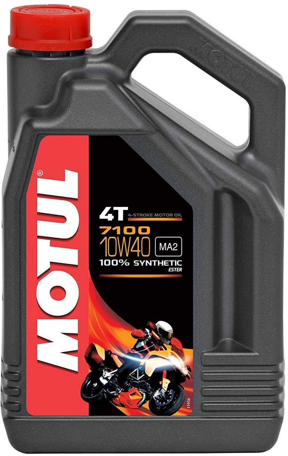 MOTUL 7100 10W-40 4-Stroke Engine Oil, 4 x 1L or 1 x 4L 