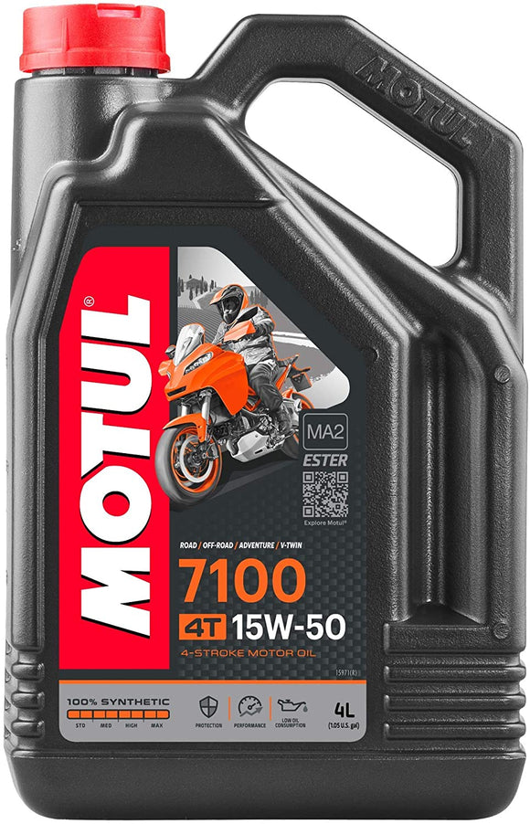 MOTUL 7100 15W-50 4-Takt-Motorenöl, 4 Liter Behälter 