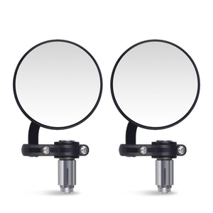 2Pcs Motorcycle Rear Mirror Motorcycle Handlebar End Mirror 22mm for Cafe Racer Black Handle 7/8"Mirrors for Motorcycle