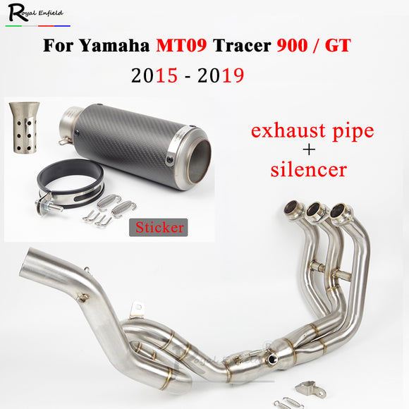 Tubo de escape con silenciador para Yamaha MT09 Tracer 900 / GT 2015-2019, tubo delantero de escape de motocicleta, sistema completo MT 09