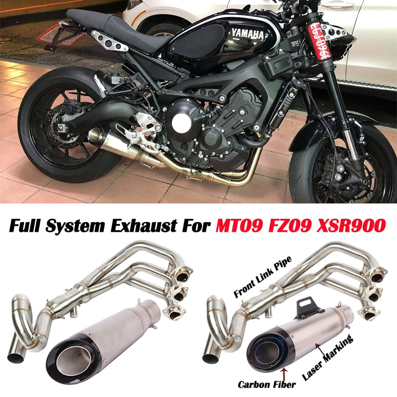 MT09 FZ09 Motorcycle Exhaust muffler contact pipe exhaust Full