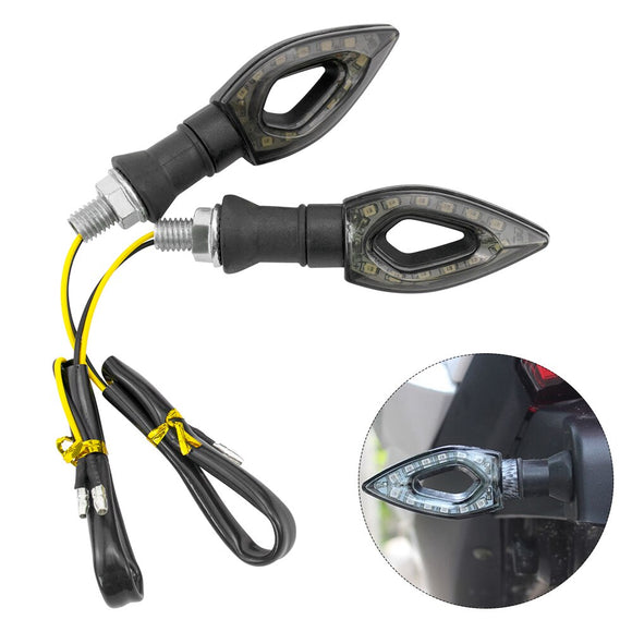 2 Stück pfeilförmige bernsteinfarbene LED-Blinker für Motorräder, Rücklicht, Befehlslampe, Moto-Zubehör