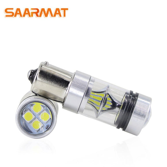 SAARMAT 2*Pcs 100W 1156 ba15s P21W 7506 bau15s PY21W T20 7440 7443 car turn signal reverse brake-Backup Tail Stop day Light moto