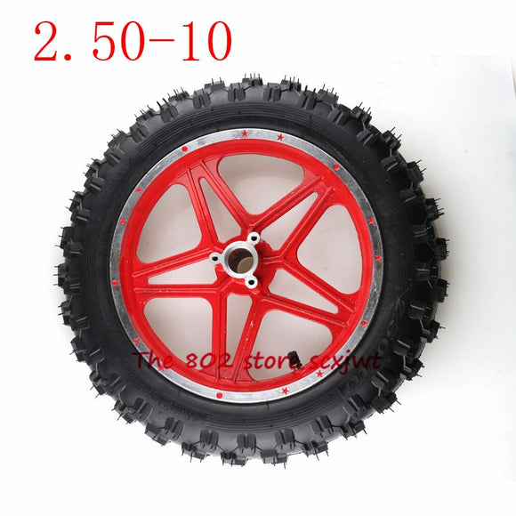 High Quality Rubber Motorcycle Tire 2.50-10 Inner Tube Outer Trye,front and Rear Wheel ,wheel Hub