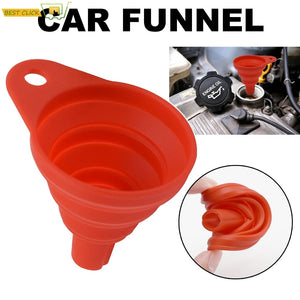 Car Auto Engine Funnel Gasoline Oil Fuel Petrol Diesel Liquid Washer Fluid Change Fill Transfer Universal Collapsible Silicone